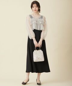 【anySiS Lily Calin】ナローフレアレースドレス ワンピース 美品 Lily Calin】ナローフレアレース ドレス（ドレス）｜any SiS