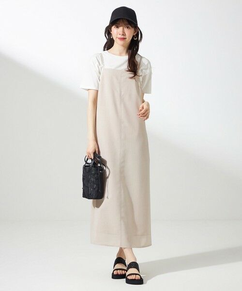 miho さま専用♡色が素敵なキャミワンピース♡エプロンワンピース♡美品～♡ ブラックキャミロングワンピ＊Z296 | cherie ange