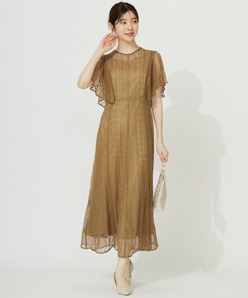 ANY SIS/エニィスィス 【洗える】ストライプレーシー ドレス マスタード 3 ANY SIS/エニィスィス 【洗える】ストライプレーシー ドレス マスタード 3