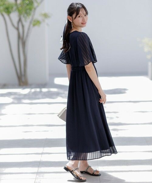 ANY SIS / エニィスィス ロング・マキシ丈ワンピース | 【洗える】シアーパターン ワンピース | 詳細5