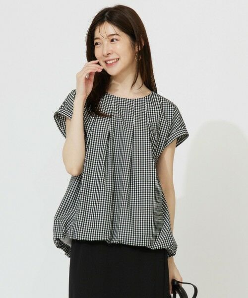 美品✨アディアム 23SS Ellsworth Top プリーツ ブラウス セール】 【洗える】バイカラーラッフルボウ ブラウス （シャツ
