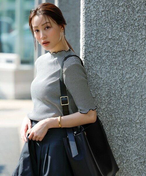 ANY SIS/エニィスィス 【UVケア・接触冷感】キシリトール加工冷感 カットソー オフ×ブラック 2 ANY SIS/エニィスィス 【UVケア・接触冷感】キシリトール加工冷感 カットソー オフ×ブラック 2