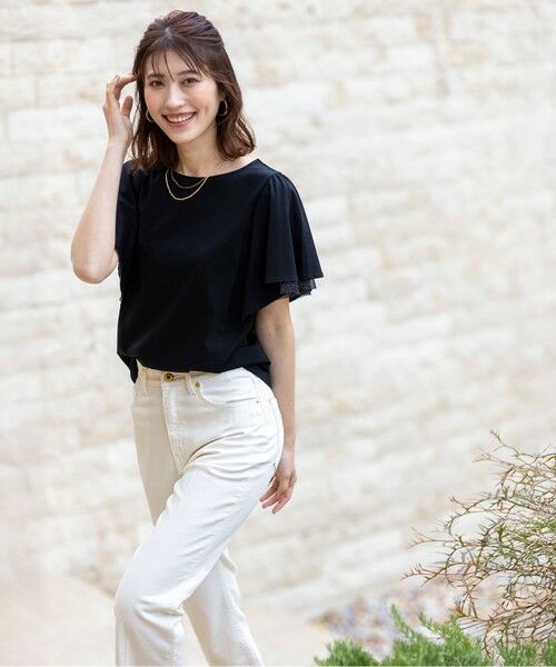 ANY SIS / エニィスィス カットソー | 【接触冷感・UVケア】着映えフリルスリーブ カットソー | 詳細3