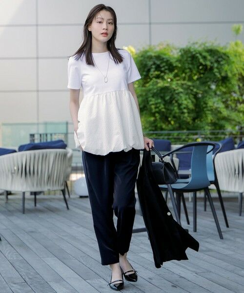 ANY SIS / エニィスィス カットソー | 【洗える】コンビネーションペプラム チュニック | 詳細1