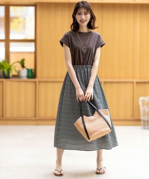 ANY SIS / エニィスィス ロング・マキシ丈ワンピース | 【洗える】チェックドッキング ワンピース | 詳細6