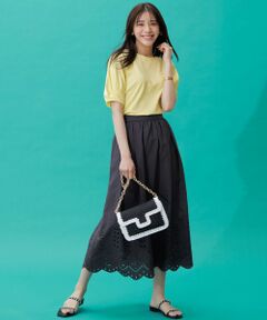 【SHIHOさん着用・洗える】ペイントタッチフラワープリント スカート 自由区｜【SHIHOさん着用・洗える】ペイントタッチフラワー