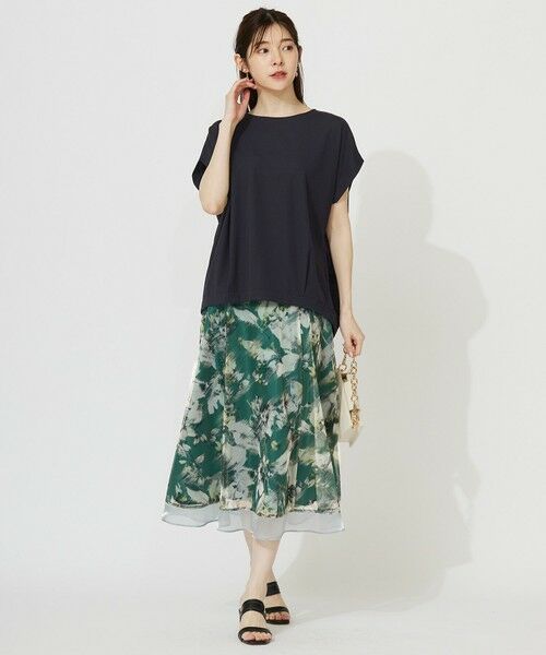 ANY SIS / エニィスィス カットソー | 【接触冷感・UVカット・洗える】ハイストレッチスムースフレンチスリーブ カットソー | 詳細13