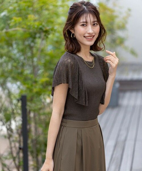 ANY SIS / エニィスィス ニット・セーター | 【洗える】レーシーフレアスリーブ ニット | 詳細1