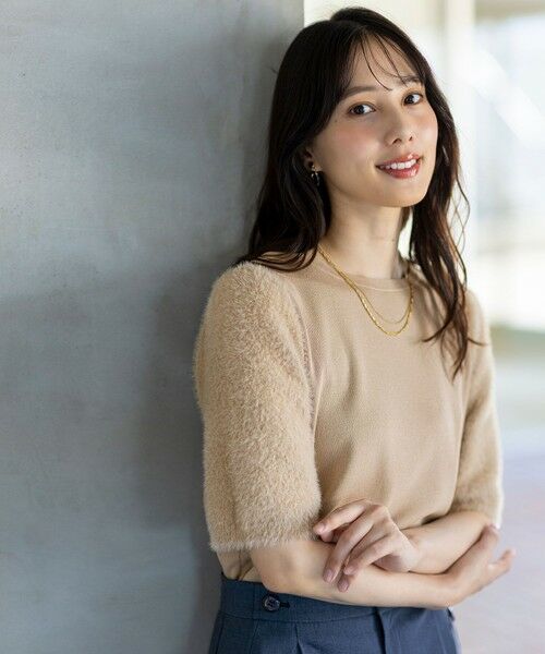 ANY SIS/エニィスィス 【洗える】シャギースリーブ ニット ライトベージュ M ANY SIS/エニィスィス 【洗える】シャギースリーブ ニット ライトベージュ M
