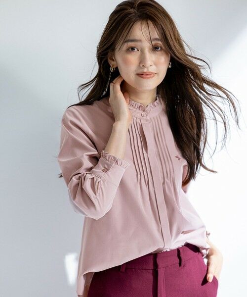 ANY SIS/エニィスィス 【洗える】ピンタックフリル シャツ ピンク M ANY SIS/エニィスィス 【洗える】ピンタックフリル シャツ ピンク M