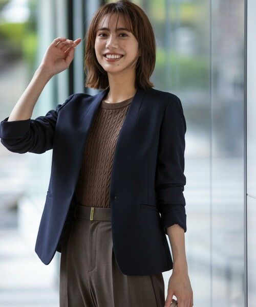 ANY SIS / エニィスィス ノーカラージャケット | ビューティサーモ2WAYストレッチ ノーカラージャケット | 詳細18