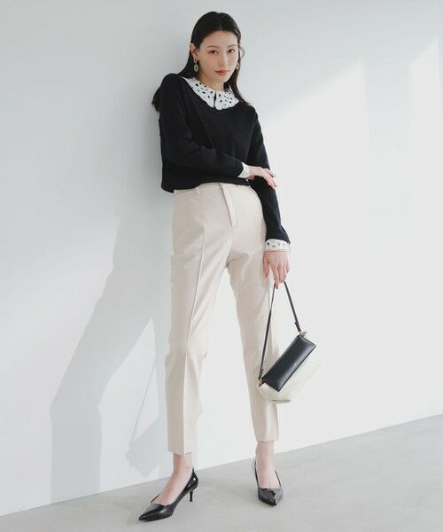 ANY SIS/エニィスィス 【保温効果・ストレッチ・洗える】ビューティサーモ2WAYストレッチ テーパードパンツ アイボリー MS