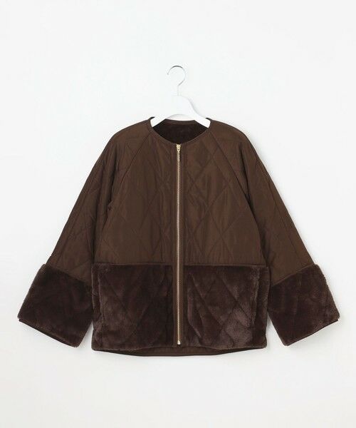 ANY SIS / エニィスィス テーラードジャケット | フェイクファーコンビキルティング アウター | 詳細9