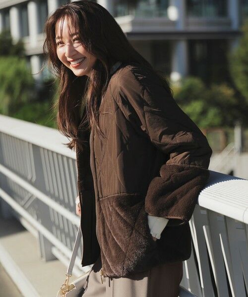 ANY SIS / エニィスィス テーラードジャケット | フェイクファーコンビキルティング アウター | 詳細5