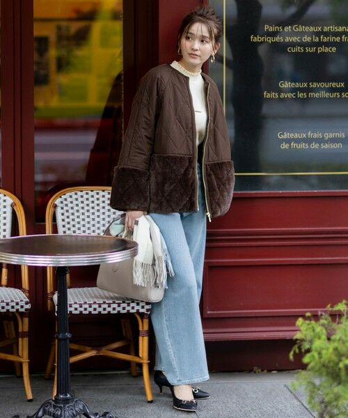 ANY SIS / エニィスィス テーラードジャケット | フェイクファーコンビキルティング アウター | 詳細8