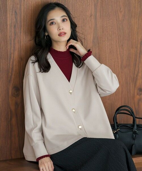 ANY SIS/エニィスィス 【洗える】カットジョーゼット カーディガン ライトグレー M ANY SIS/エニィスィス 【洗える】カットジョーゼット カーディガン ライトグレー M