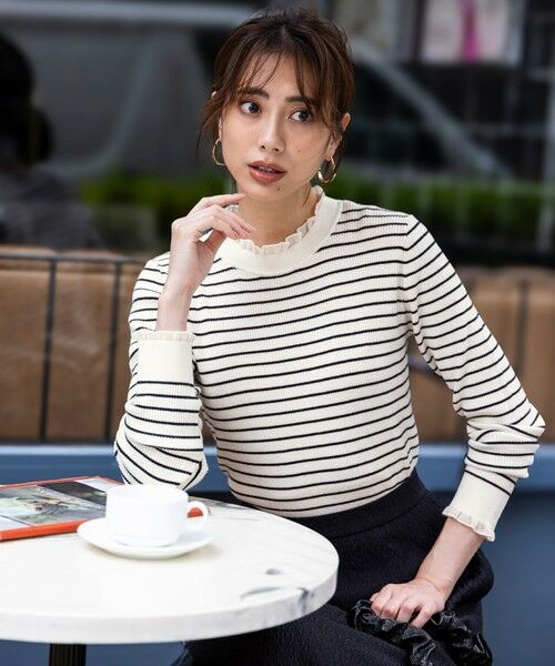 ANY SIS / エニィスィス ニット・セーター | CICA加工 フリルネック プルオーバー | 詳細20