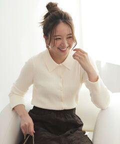 ANY SIS / エニィスィス ニット・セーター | CICA加工 襟デザイン ニット