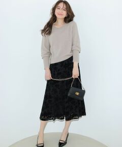 ANY SIS / エニィスィス セットアップ | 【2SET】フェザー ニット × フロッキー スカート