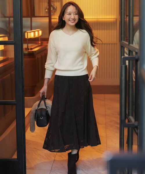 ANY SIS / エニィスィス セットアップ | 【2SET】フェザー ニット × フロッキー スカート | 詳細3