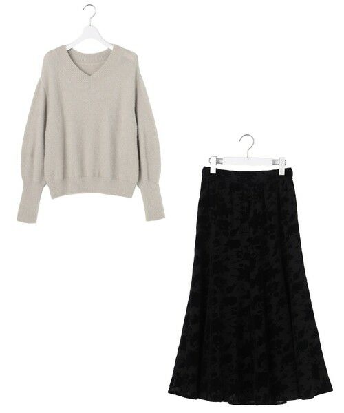 ANY SIS / エニィスィス セットアップ | 【2SET】フェザー ニット × フロッキー スカート | 詳細18