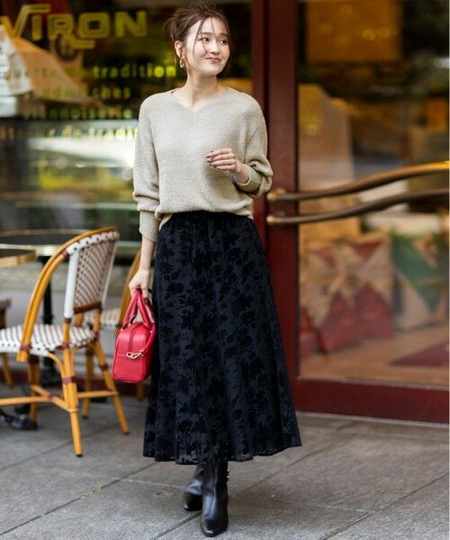 ANY SIS / エニィスィス セットアップ | 【2SET】フェザー ニット × フロッキー スカート | 詳細14