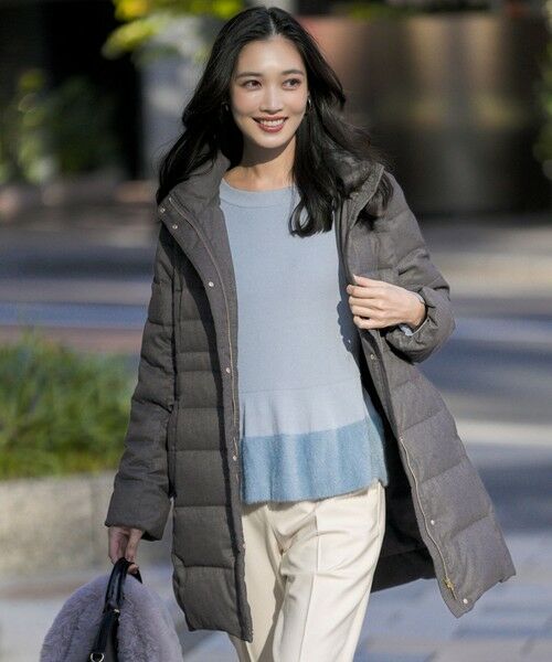 ANY SIS/エニィスィス 【2WAY】シルキータフタロング ダウン 梳毛チャコール L ANY SIS/エニィスィス 【2WAY】シルキータフタロング ダウン 梳毛チャコール L