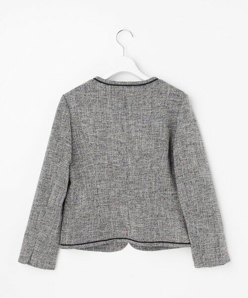 ANY SIS / エニィスィス ノーカラージャケット | ライトストレッチ ツイード ジャケット | 詳細8