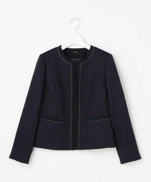 ANY SIS / エニィスィス ノーカラージャケット | リップルボーダーストレッチ ジャケット | 詳細4