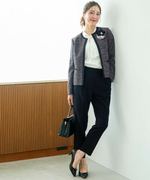 ANY SIS / エニィスィス ノーカラージャケット | リップルボーダーストレッチ ジャケット | 詳細21