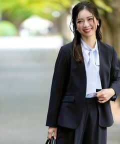 ANY SIS / エニィスィス ノーカラージャケット | セレモニーダブルクロス カラーレス ジャケット