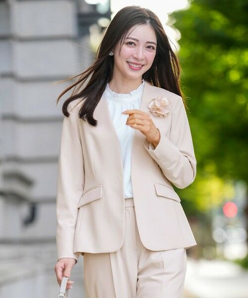 ANY SIS / エニィスィス ノーカラージャケット | セレモニーダブルクロス カラーレス ジャケット | 詳細5