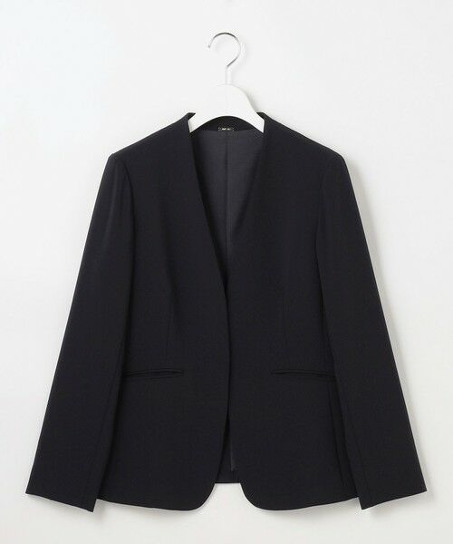 ANY SIS / エニィスィス ノーカラージャケット | セレモニーダブルクロス カラーレス ジャケット | 詳細11