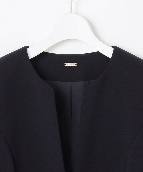 ANY SIS / エニィスィス ノーカラージャケット | セレモニーダブルクロス クルーカラー ジャケット | 詳細14