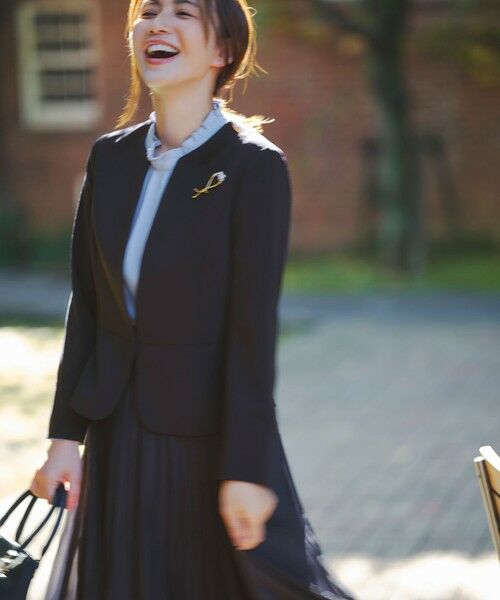 ANY SIS / エニィスィス ノーカラージャケット | セレモニーダブルクロス クルーカラー ジャケット | 詳細9