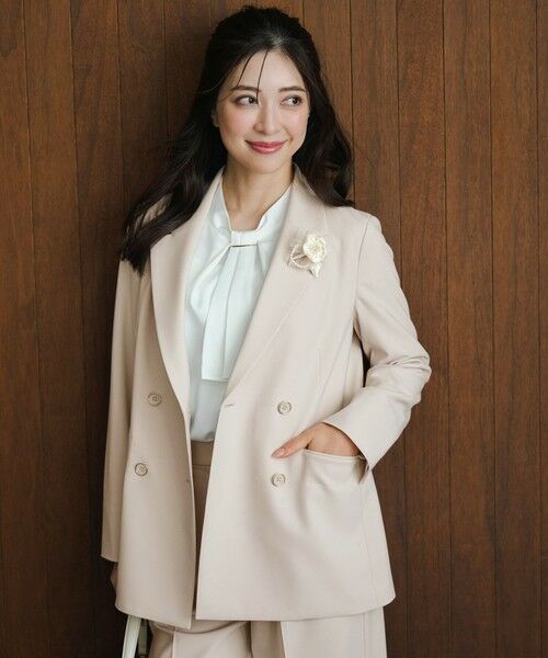 ANY SIS / エニィスィス テーラードジャケット | セレモニーダブルクロス テーラードジャケット（ライトベージュ）