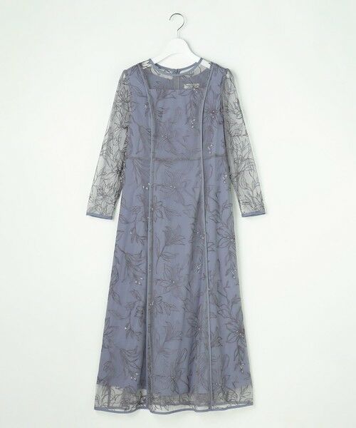 ANY SIS / エニィスィス ドレス | 【Lily Calin】グレースフラワー ドレス（ブルーグレー）