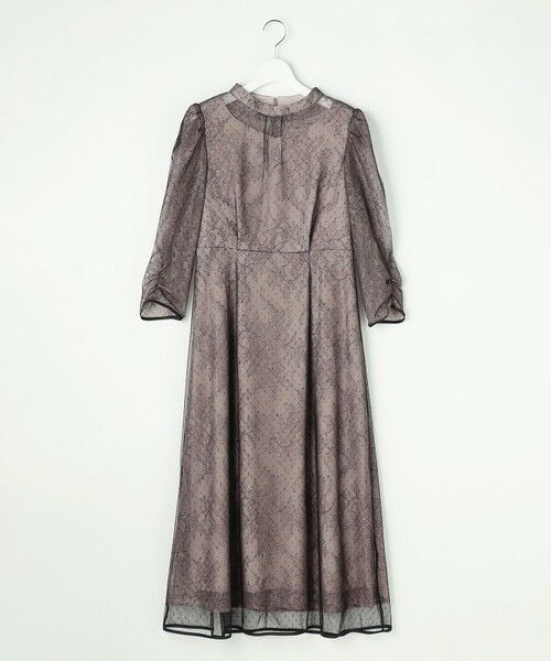 ANY SIS / エニィスィス ドレス | 【Lily Calin】バイカラードットチュール ドレス（ローズグレー×ブラックレース）