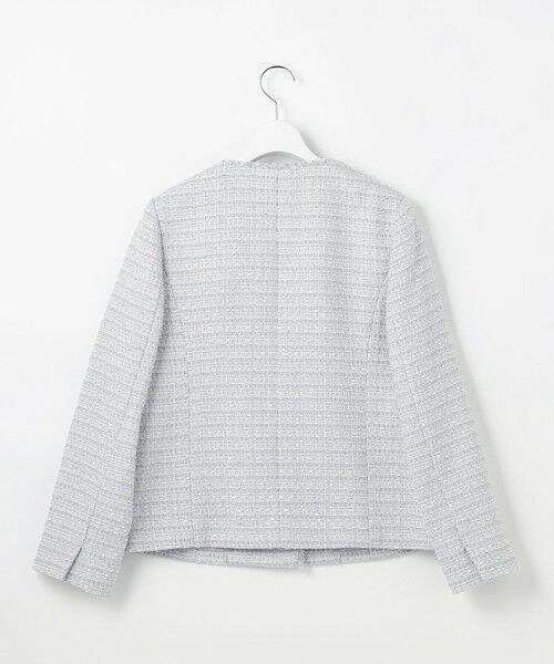 ANY SIS / エニィスィス ノーカラージャケット | ノーカラーフリンジツイード ジャケット | 詳細10