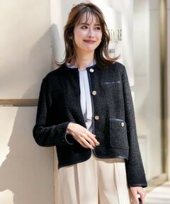 ANY SIS / エニィスィス ノーカラージャケット | ネップツイード ジャケット