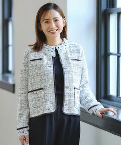 ANY SIS / エニィスィス ノーカラージャケット | ネップツイード ジャケット