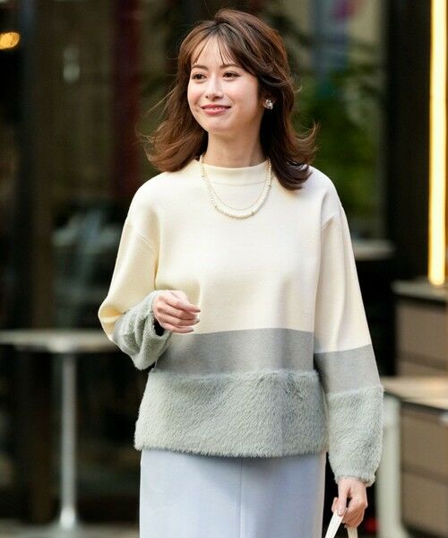 ANY SIS / エニィスィス ニット・セーター | フェザーブロッキング ニット（ミント）