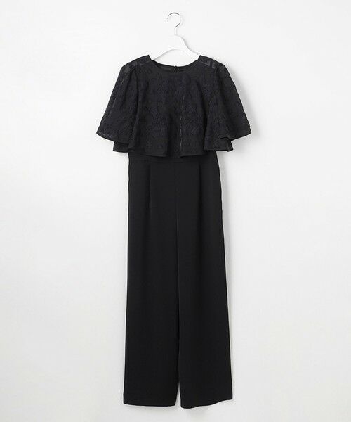 ANY SIS / エニィスィス ドレス | 【2SET】ジャガード ケープ トップス × サロペット（ブラック）