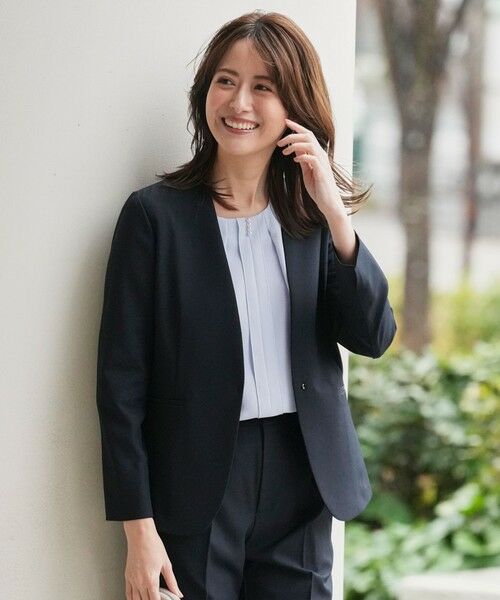ANY SIS / エニィスィス ノーカラージャケット | スマートビューティストレッチカラーレス ジャケット | 詳細20