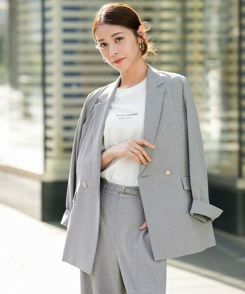 ANY SIS / エニィスィス テーラードジャケット | 【BAILA掲載】スマートビューティストレッチテーラード ジャケット（ライトグレーシャンブレー）