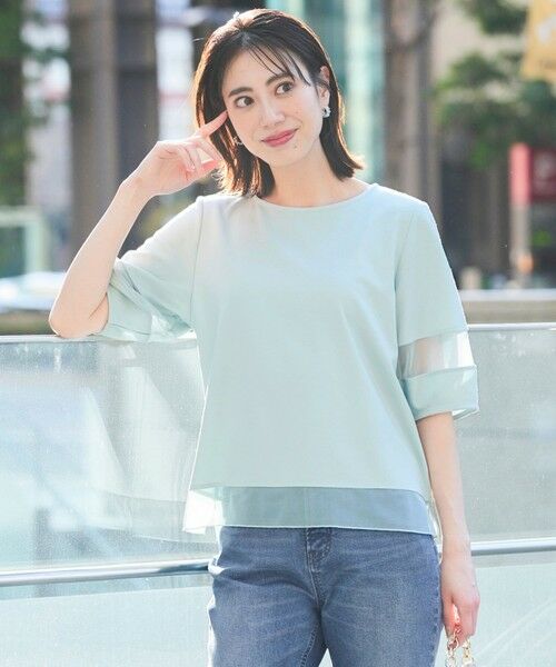 ANY SIS / エニィスィス カットソー | チュール切替ランタンスリーブ プルオーバー | 詳細7