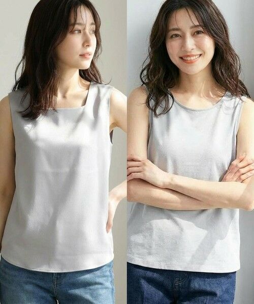 ANY SIS / エニィスィス タンクトップ | 【2WAY】サテン タンクトップ（ライトグレー）