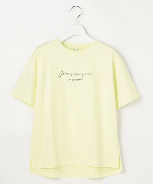 ANY SIS / エニィスィス カットソー | ビジュープリント Ｔシャツ（ライム）
