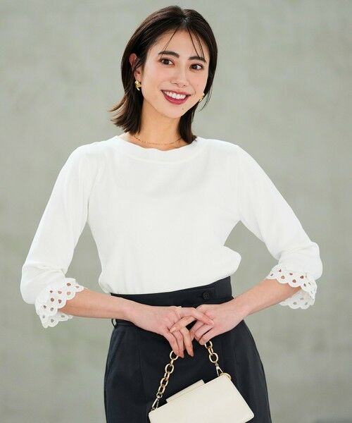 ANY SIS / エニィスィス ニット・セーター | 【好印象ブライトニット】レースポイント プルオーバー | 詳細1