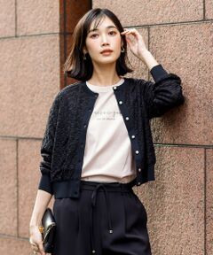 ANY SIS / エニィスィス カーディガン・ボレロ | レーシー ニット ブルゾン